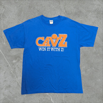 Cleveland Cavs T-SHIRT L Blue Cavs Y2K Win With Z Gildan Fan Shirt 1990s