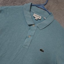 Lacoste Polo Shirt Men Medium Size 4 Baby Blue Slim Fit Pique Casual Preppy Golf