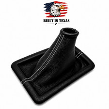 New White Stitch Pu Leather Manual Shift Boot Cover For Ford Mustang Gt 05-09