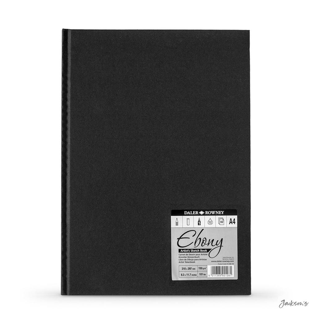 Daler-Rowney Ebony Hardbound Sketchbook 160gsm A4 54 Sheets For Drawing