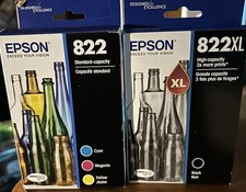 Bundle of 2 Genuine Epson Ink cartridges - 1 -822 Color 1 822XL Black - 2028.