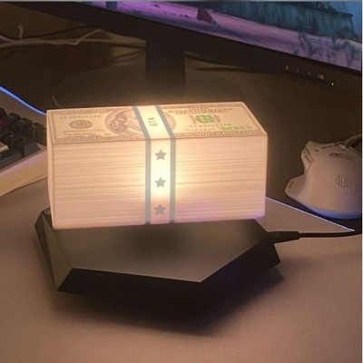 Magnetic Levitating Dollar LED Night Light GTA Money Floating Rotating Lamp Gift