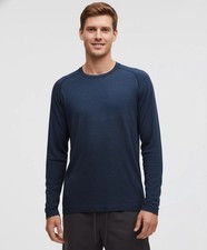 NWT LULULEMON Mens Metal Vent Long Sleeve Mineral Blue True Navy M L XL 88 Ret