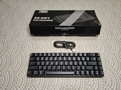 Royal Kludge RK68 68-Key Wireless/Wired Mechanical Keyboard Black - Multi Pair