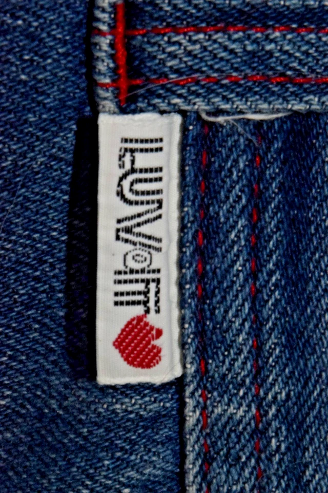 Jeans Vintage Luv It Talla W24 L31 Años 70 Azul Rojo Costuras Cuentas Bolsillo Estrellas Foto 4 de 4