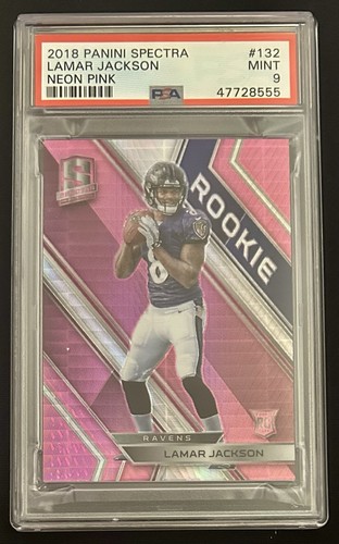 2018 Panini Spectra Lamar Jackson #132 Neon Pink RC /20 PSA 9 Pop 6