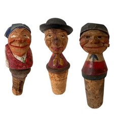 Vintage wooden cork stoppers lot of 3