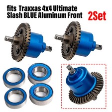 2Set For Traxxas 4x4 Ultimate Slash BLUE Aluminum Front or Rear differential US