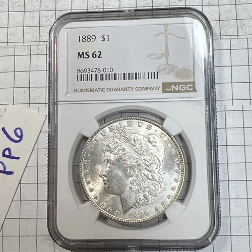 1889 Morgan Silver Dollar P Philadelphia NGC MS62 Slab 90% Silver