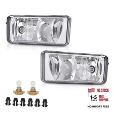 Front Bumper Fog Lights W/Bulbs Compatible With 07-15 Chevy Silverado Clear