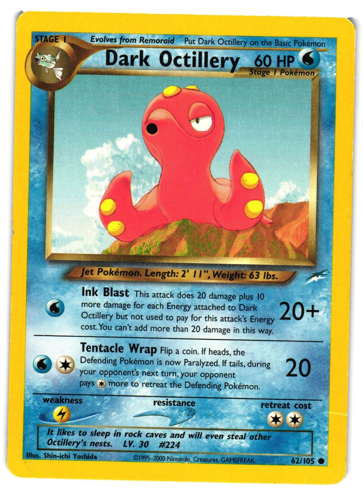 Pokémon TCG Dark Octillery 62/105 Neo Destiny Unlimited MP