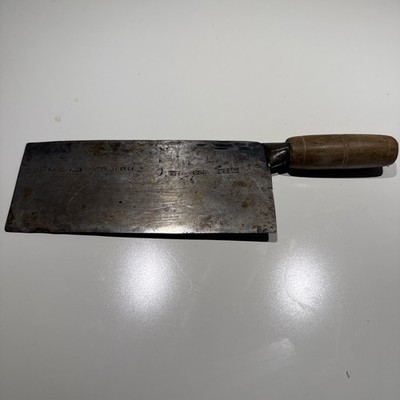 Chinese ? Japanese? Vegetable Cleaver Chopper Foundry Marked Vintage Wok Style