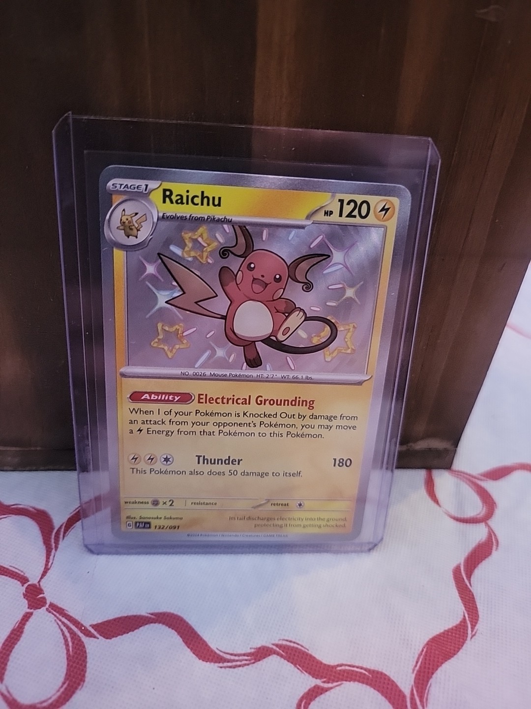 Raichu Holo Mint Excellent Condition Paldean Fates 132/091 SV