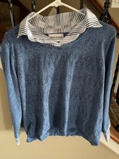 Womens Alfred Dunner Bouse Top Blue L