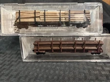 Lot Of 2 Micro Trains 65’ 100-Ton Log Car Hammermill & Norfolk Southern N Scale