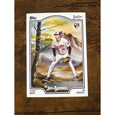 2025 Topps x Bob Ross Coby Mayo Rookie Card 91 Baltimore Orioles Joy of Baseball. rookie card picture