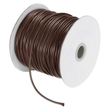 Dark Brown 2.5mm Waxed Cord 87 Yard Wax Bead Thread String for Jewelry Making