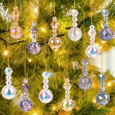 CCINEE Crystal Christmas Ball Ornaments, 12 Pcs Mini Iridescent