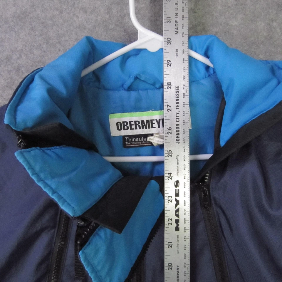 Vintage Obermeyer Jacket Mens Large Blue Powerline Thinsulate Ski Anorak 90s - Image 3 of 4