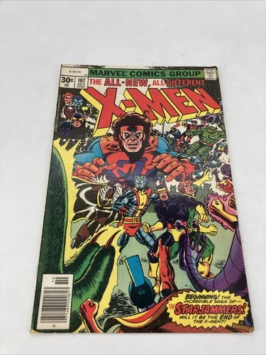 The X-Men #107 Vintage Marvel Comics 1977 KEY 🔑 1st Gladiator Starjammers Saga