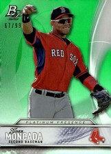 2016 Bowman Platinum #PP-1 Yoan Moncada Platinum Presence Green #/99