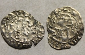 Original Silver coin BULGARIA IVAN STRATSIMIR Cross/Christ Gospel 1356AD GROSSO