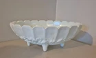 Vintage Indiana Glass White Milk Glass Garland Pattern Oval Footed Fruit Bowl