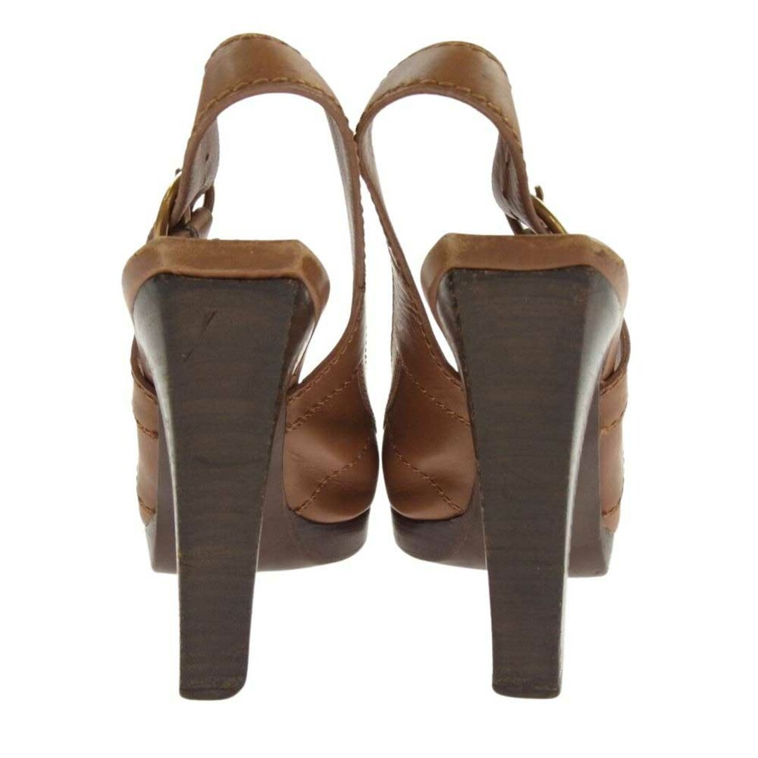 Sandali YVES SAINT LAURENT decolte pelle cinturino cinturino tacco marrone 38 5 usati LIFE 0