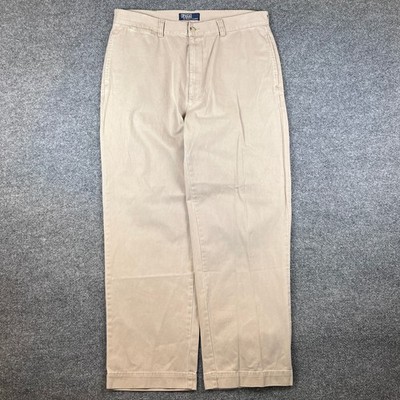 Vintage Polo Ralph Lauren Pants Mens 36x30 Brown Chino Wide Leg