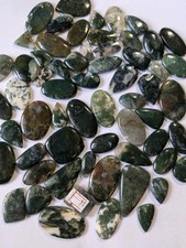 Bulk Wholesale Green Moss Agate Cabochons Cabs Lot 100g Polished 500cts