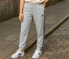 Adidas 3 Stripes French Terry Tapered Cuff Jogger Pant SIze Large Gray