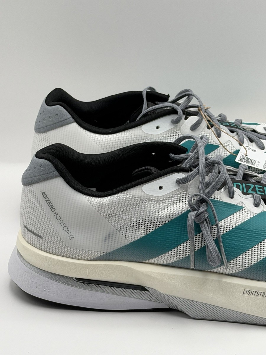 Adidas Adizero Boston 13 Running Shoes White Teal Black JR4791