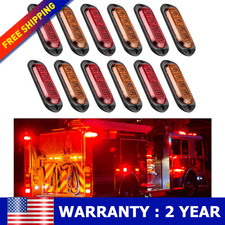 4X 8X 12X 16X LED Side Marker Clearance Light Amber Red Waterproof Truck Trailer