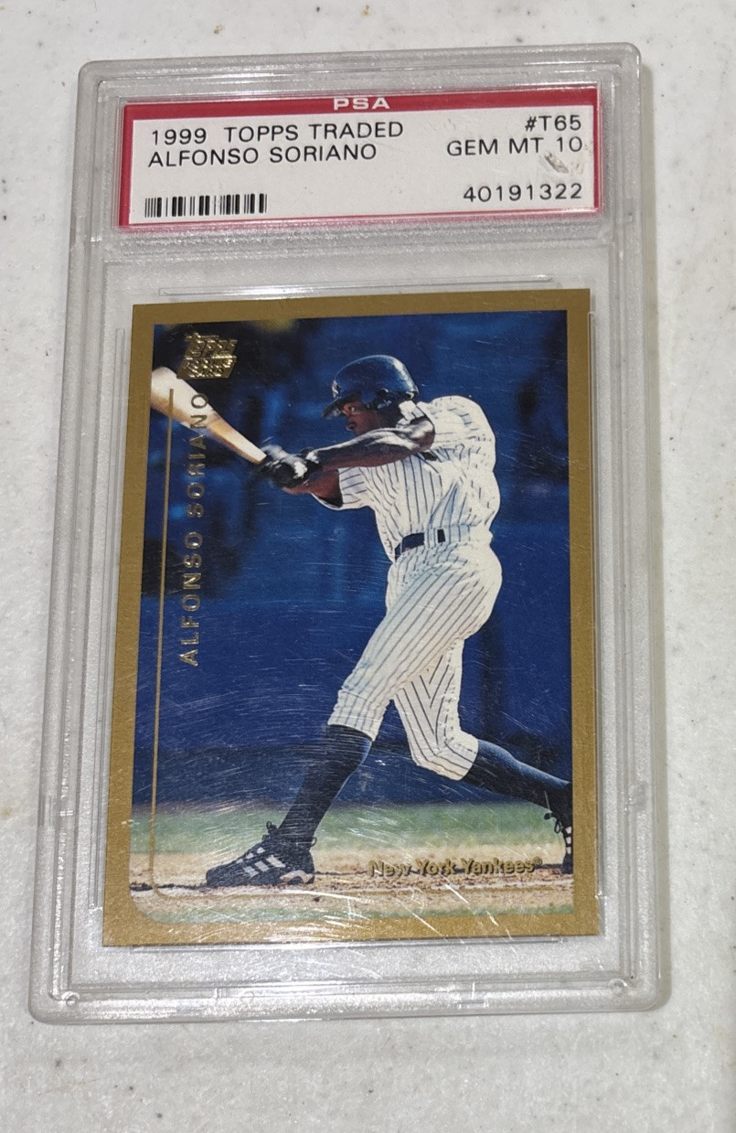 1999 Topps Chrome Traded Alfonso Soriano Rookie Card #T65 PSA 10 GEM MINT RC