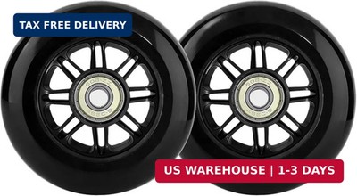 Pro Kick Scooter Replacement Wheels 100mm Pair - High-Speed Smooth Bearings Inst