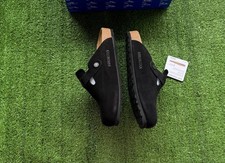 Birkenstock Boston Soft Footbed Suede Leather Clog Shoes - Black