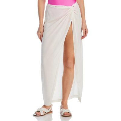 Aqua Swim Womens Sarong Beachwear Cover-Up Ivory Size M/L