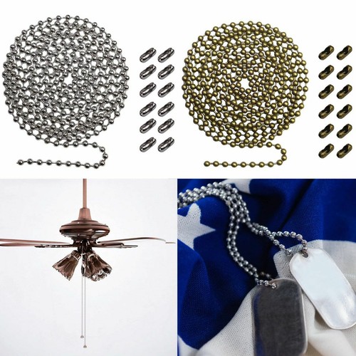 10FT Ceiling Fan Pull Chain Beaded Extension Set Home Light Decor w/ Connectors - 第 2/13 張圖片
