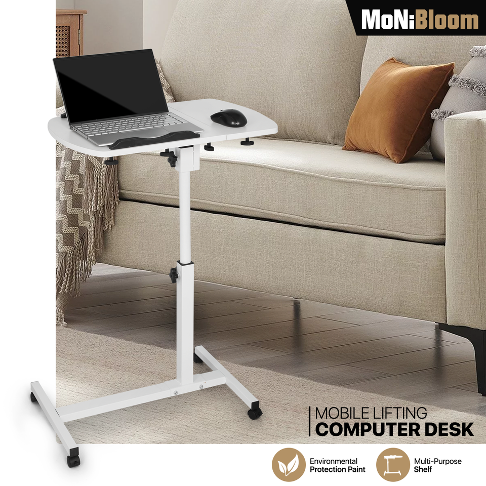 [ROLLING SWIVEL LAPTOP DESK]Stand Up Workstation Adjustable Height ...