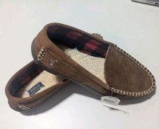 Polo Ralph Lauren Men's Moccasin Brown Faux Suede Slippers Size 10
