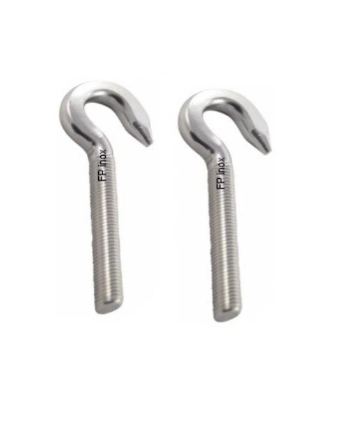 FP INOX Crochet inox A4 Filetage M12 ( lot de 2 ) Pas à Droite Filetée