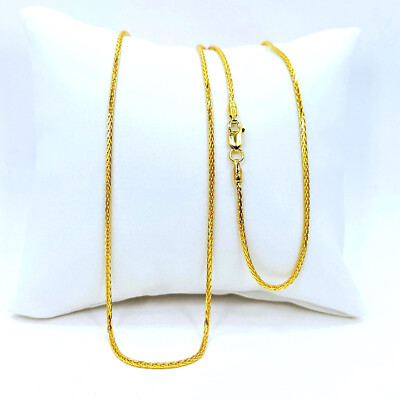 22K Solid Yellow Gold Foxtail Chain Necklace 18 inch