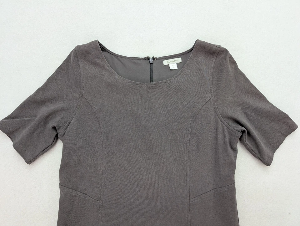 Vestido para mujer Garnet Hill talla 10 gris manga corta elástico tejido funda Foto 3 de 4