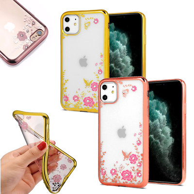 Huawei Mate 20 - Silikonhülle DIAMOND Motiv Cover Case Handy Tasche Blumen ETUI