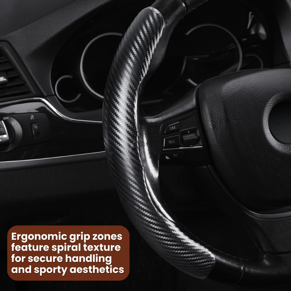 Segmented Steering Wheel Cover for Mercedes-Benz SLK-Clas 2011-2016 Carbon Fiber - image 4 of 4