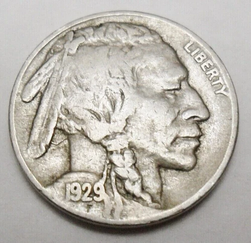 1929 S INDIAN HEAD "BUFFALO" NICKEL AVE CIRCULATED **FREE SHIPPING**