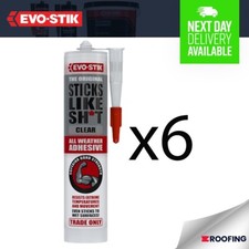 6x Evo-Stik Sticks Like Sh*t All Weather Polymer Adhesive Sealant CLEAR 290ml