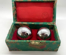 Vintage Chinese Baoding Balls in box Metal Exercise Balls Stress Relief S33