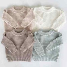 Baby Sweaters Boys Girls Long Sleeve Pure Color Knit Sweater Baby Kids Clothes