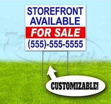 STOREFRONT FOR SALE CUSTOM 18x24 Yard Sign WITH STAKE Corrugated Bandit REALTY